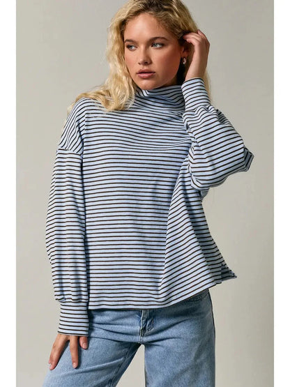Mock Neck Oversized Knit Top
