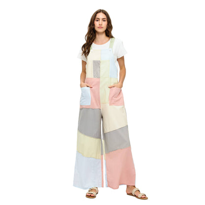 Colorblock Boho Overall Pastel Tones