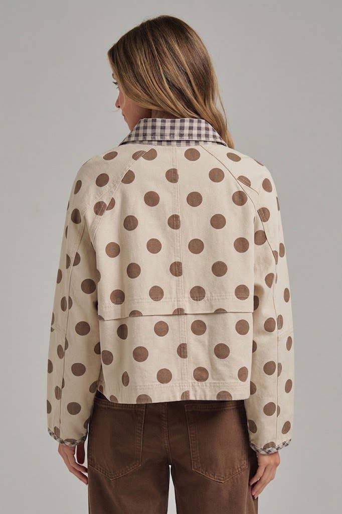 POLKA DOT OXFORD CANVAS JACKET