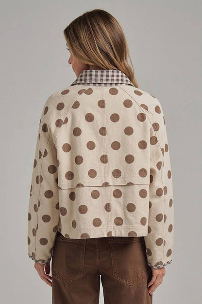 POLKA DOT OXFORD CANVAS JACKET