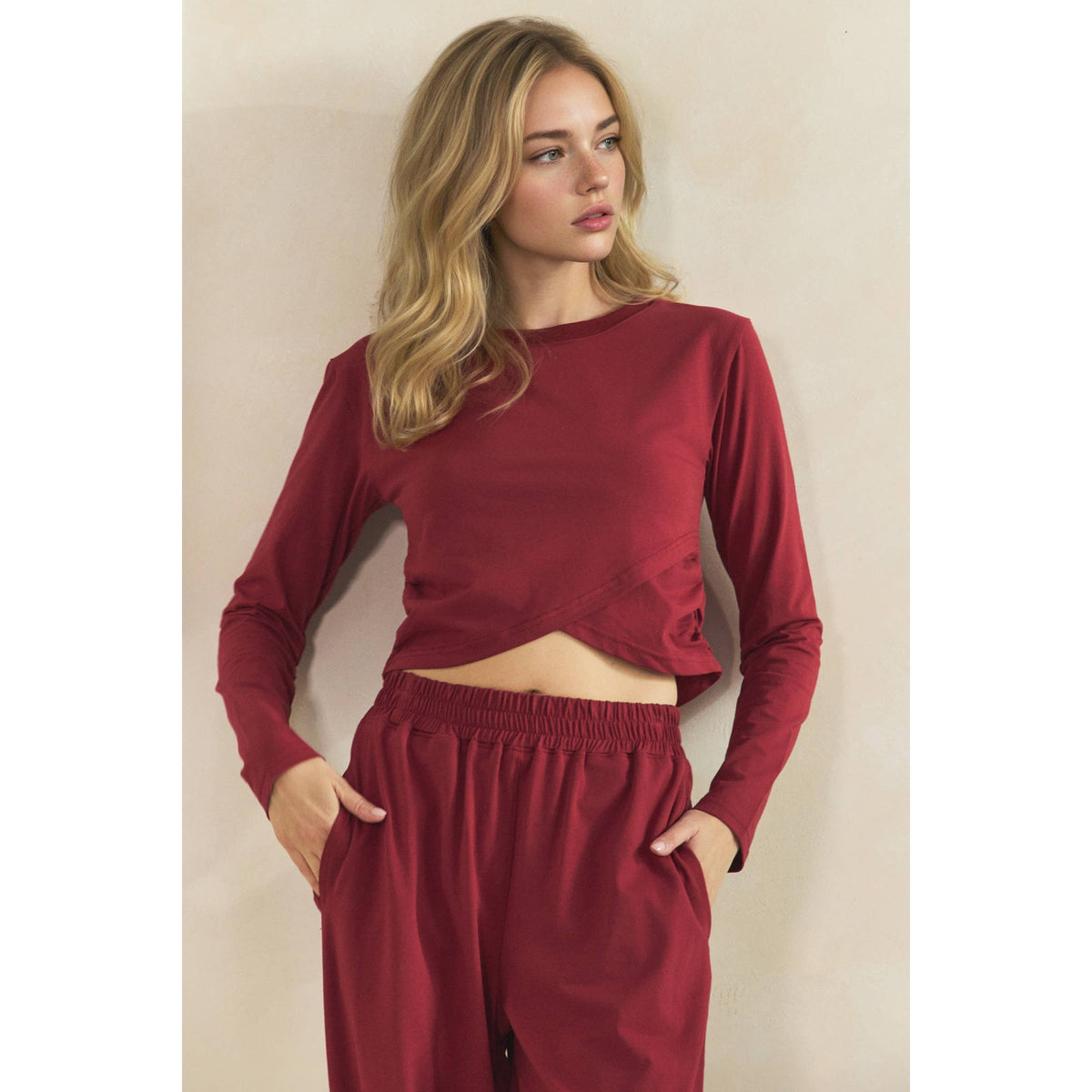 Cozy Twist Lounge Set: Burgundy
