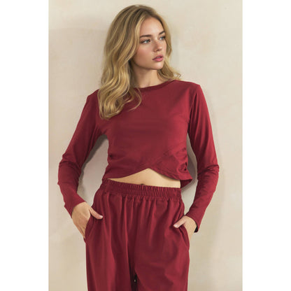Cozy Twist Lounge Set: Burgundy