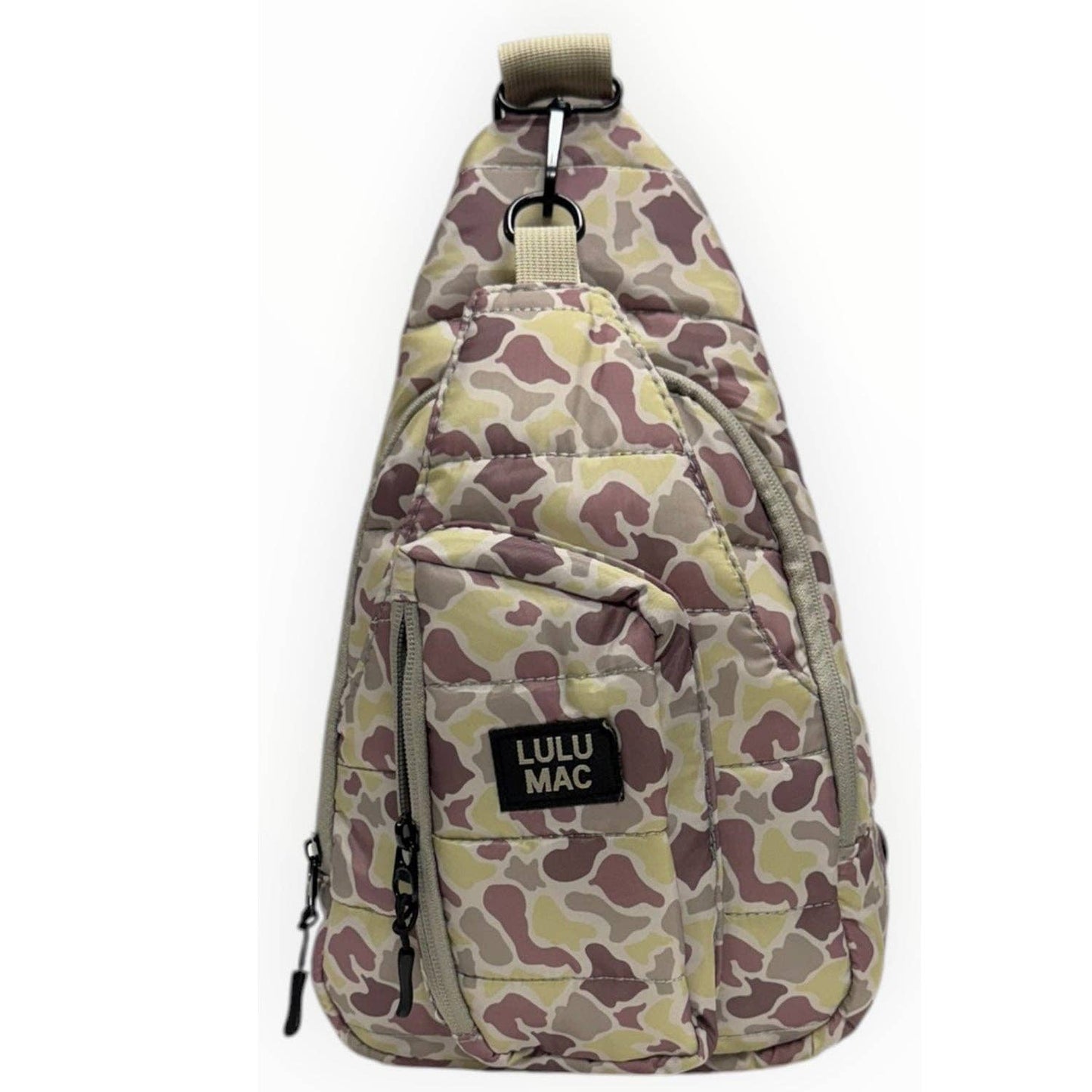 LULU MAC Puffer Metallic Sling Bag-Light Camo