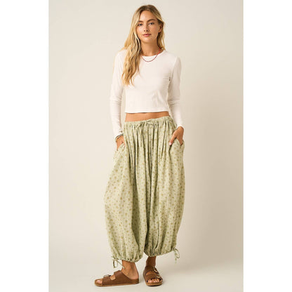 DITSY FLORAL PRINT BOHO BALLOON PANTS