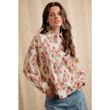 FLORAL PRINTED BUTTON DOWN