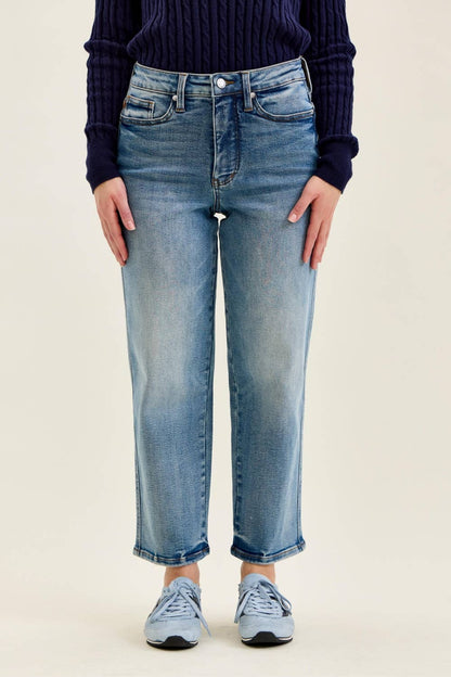 Judy Blue Peggy Ankle Straight Petite Break Through Blue