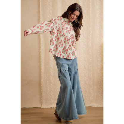 FLORAL PRINTED BUTTON DOWN