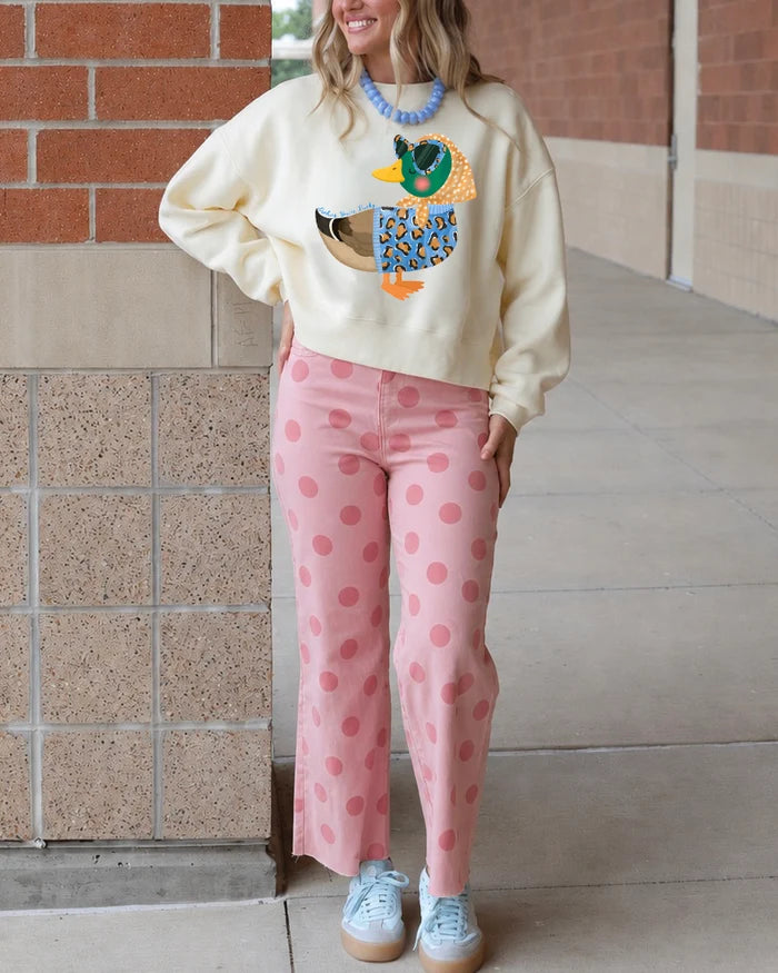 Darling, You're Ducky Crop Sweatshirt