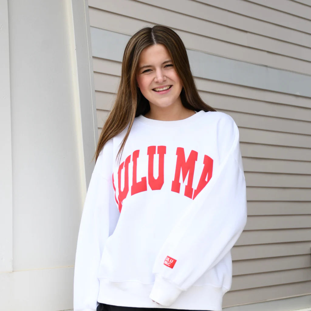 Lulu Mac Sweatshirt White/Red Puff