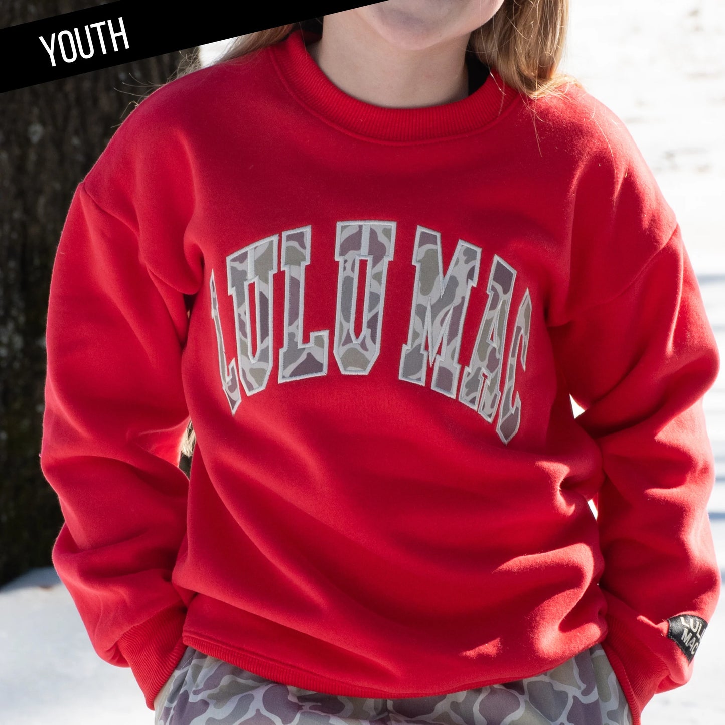 Lulu Mac YOUTH Sweatshirt-Red Camoflauge