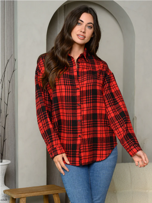 LONG SLEEVE BUTTON UP PLAID